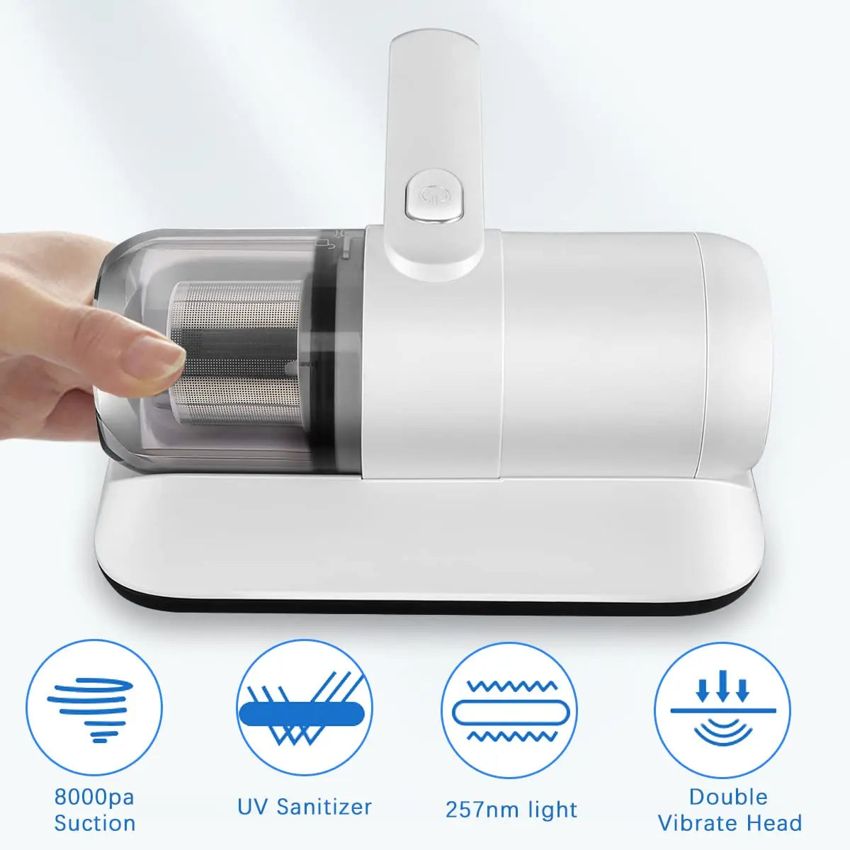 Handheld Fabric Vacuum Cordless HEPA 250ml Dustbin