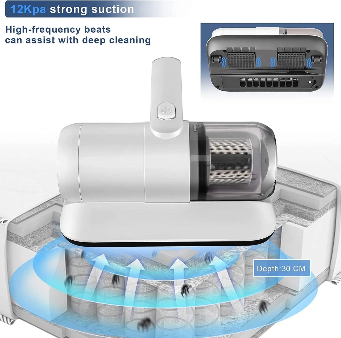 Handheld Fabric Vacuum Cordless HEPA 250ml Dustbin