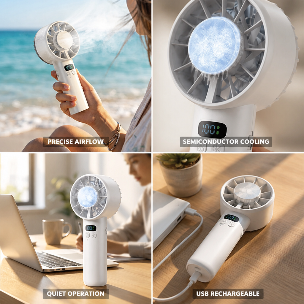 Handheld Fan Semiconductor Cooling & 100 Speeds