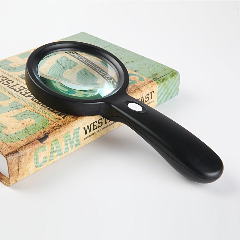 Handheld Magnifier 10x Magnification & Integrated LED Ergonomic Handle