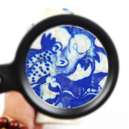 Handheld Magnifier 10x Magnification & Integrated LED Ergonomic Handle