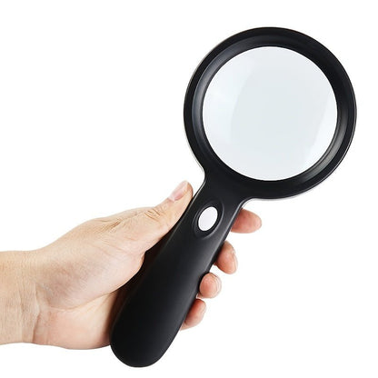 Handheld Magnifier 10x Magnification & Integrated LED Ergonomic Handle