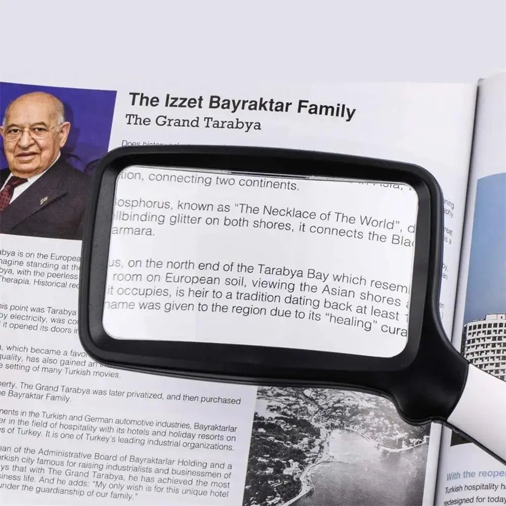 Handheld Magnifier 3x Magnification Large Lens Integrated LEDs