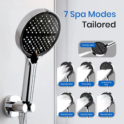Handheld Shower Head High-Pressure Seven Spray Types Self-Cleaning Nozzles