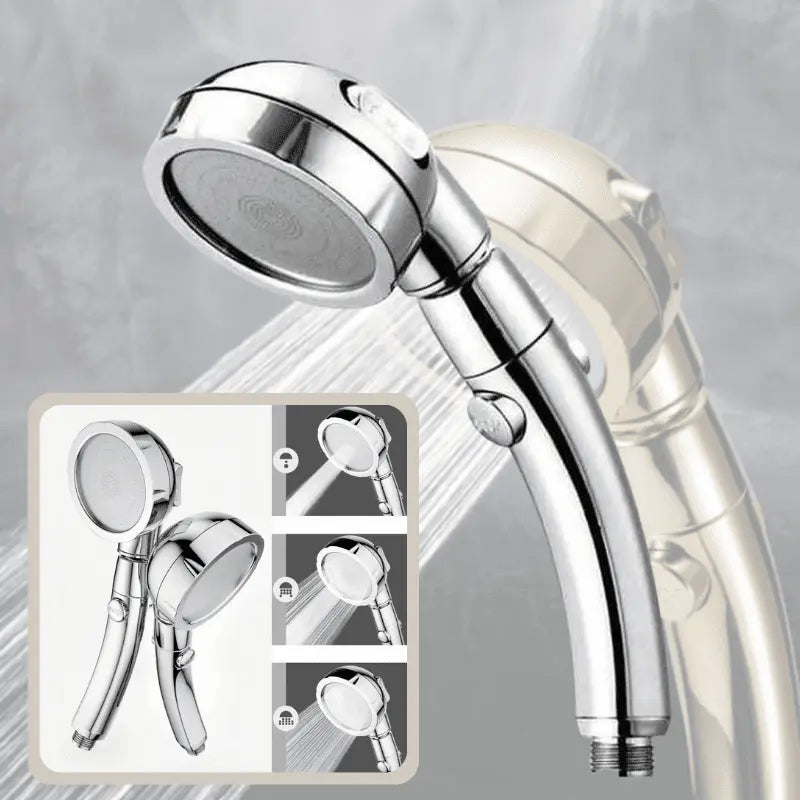 Handheld Shower Head Pressure-Boosting Air-Mix 3 Spray Modes Water-Saving