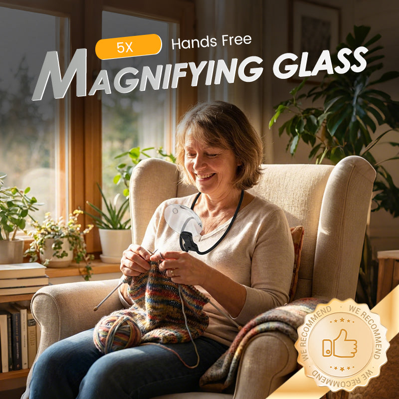 Hands-Free Magnifying Glasses 5X & 10X Flexible Neck