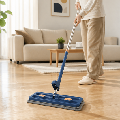 Hands-Free Self-Wringing 360° Microfiber Flat Mop