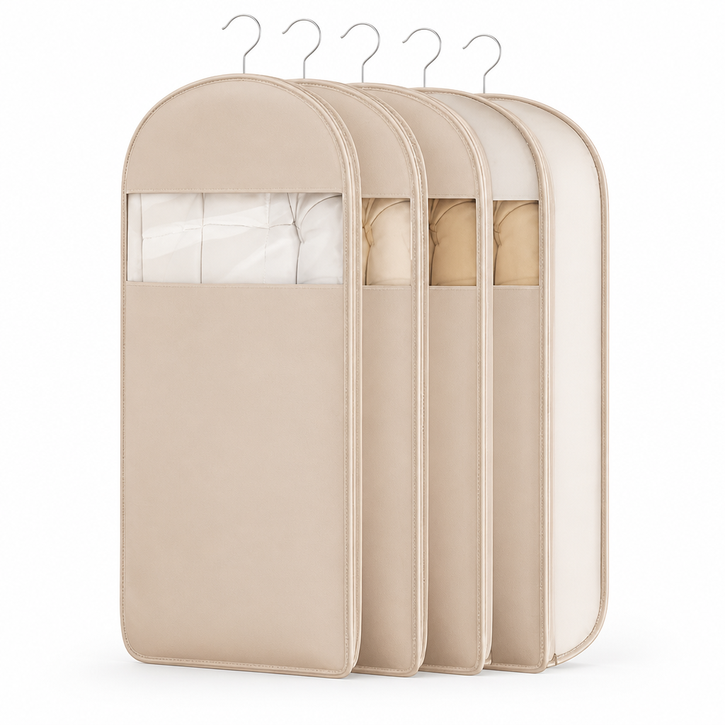 Hanging Garment Organizer Self-Compressing Waterproof PEVA Holds 10 Garments