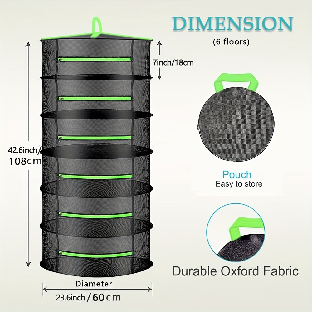 Hanging Herb Drying Rack Foldable Breathable Mesh Space-Saving