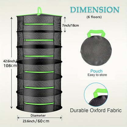 Hanging Herb Drying Rack Foldable Breathable Mesh Space-Saving
