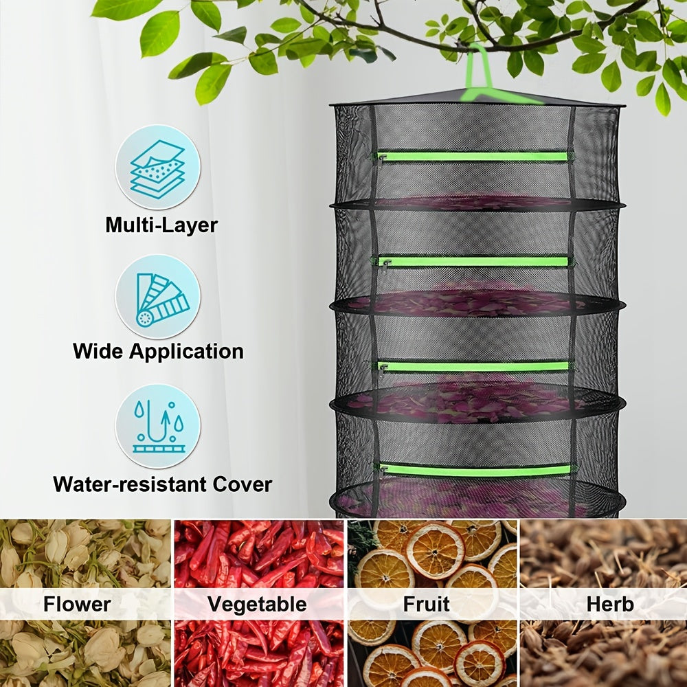 Hanging Herb Drying Rack Foldable Breathable Mesh Space-Saving