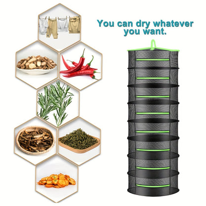 Hanging Herb Drying Rack Foldable Breathable Mesh Space-Saving
