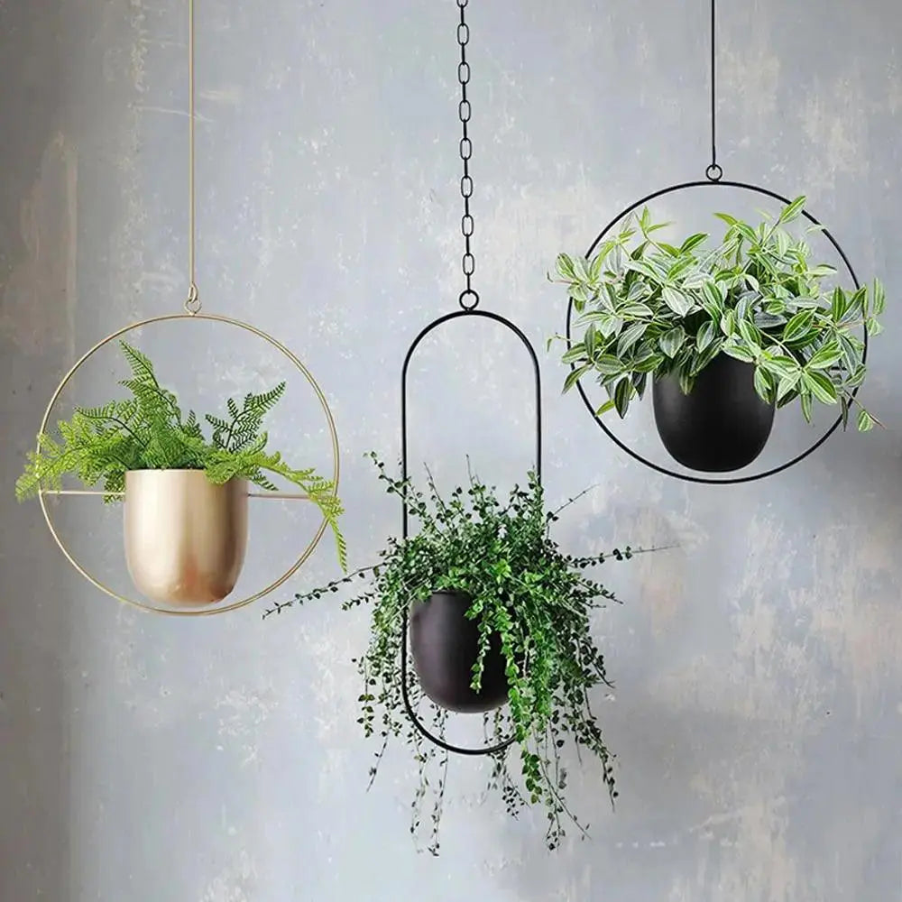 Hanging Metal Planter Chain & Drainage Holes