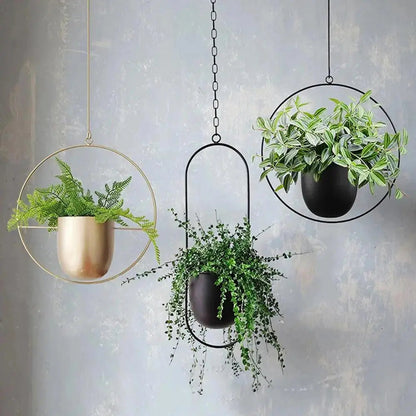 Hanging Metal Planter Chain & Drainage Holes