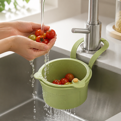 Hanging Sink Strainer Two-Part Filter & One-Click Emptying