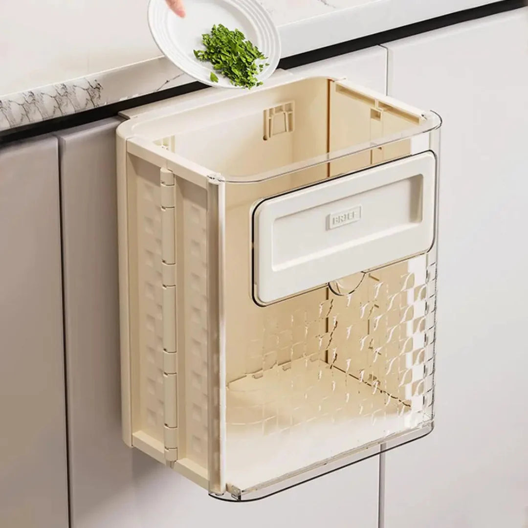 Hanging Trash Can Foldable Space-Saving Tool-Free Installation