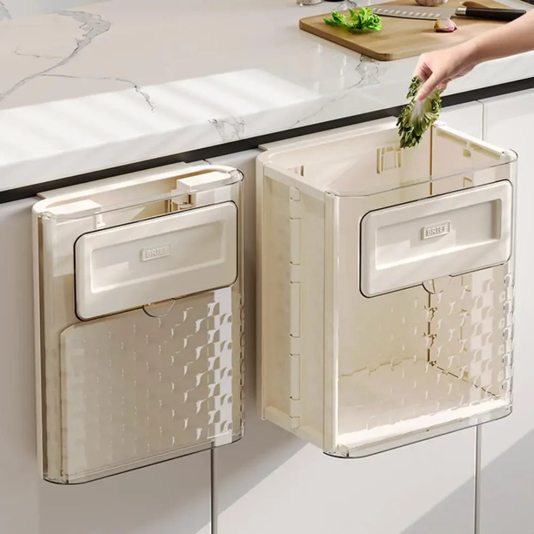 Hanging Trash Can Foldable Space-Saving Tool-Free Installation