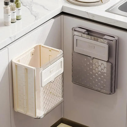 Hanging Trash Can Foldable Space-Saving Tool-Free Installation