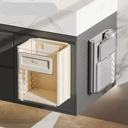 Hanging Trash Can Foldable Space-Saving Tool-Free Installation