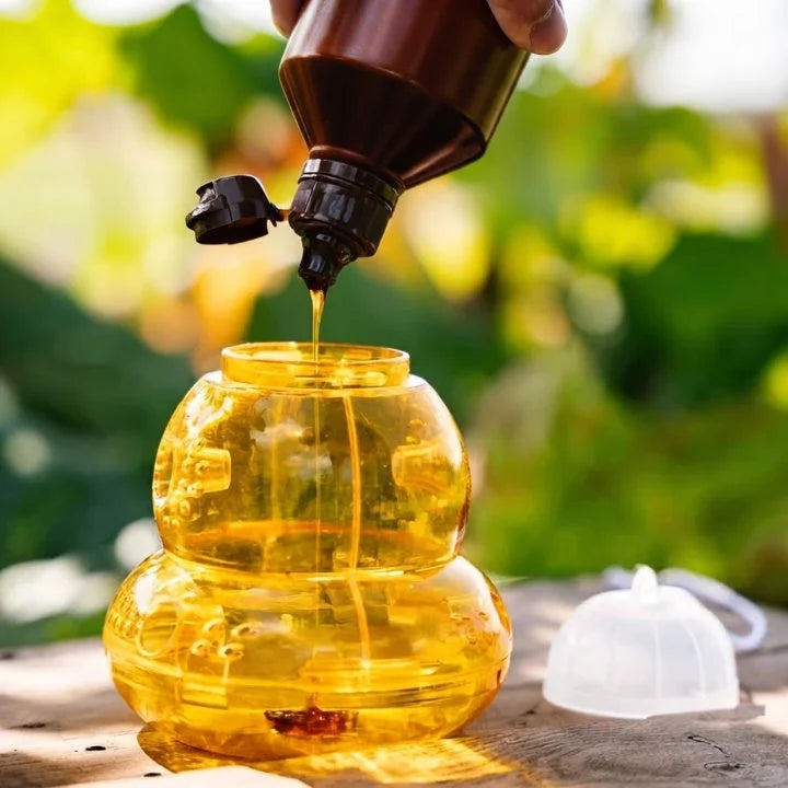 Hanging Wasp Trap Chemical-Free & Reusable One-Way Entry