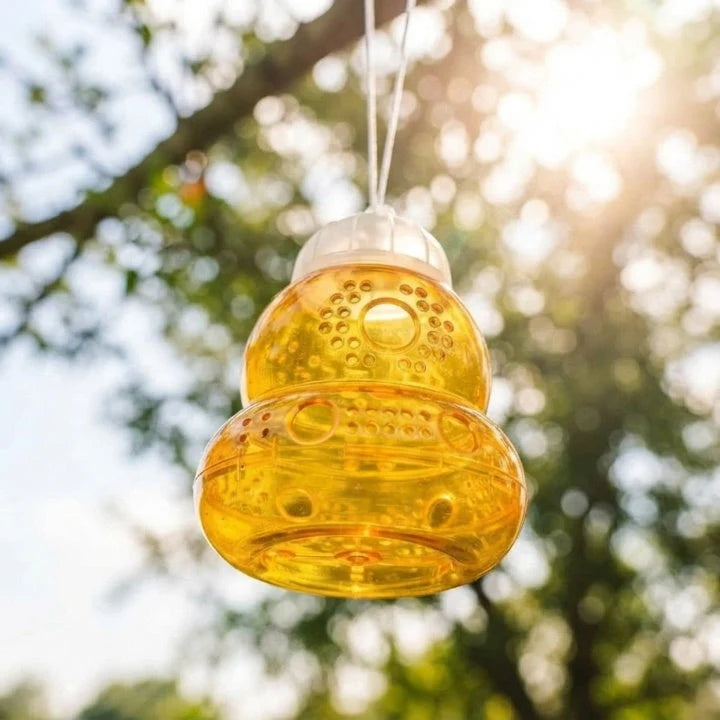 Hanging Wasp Trap Chemical-Free & Reusable One-Way Entry