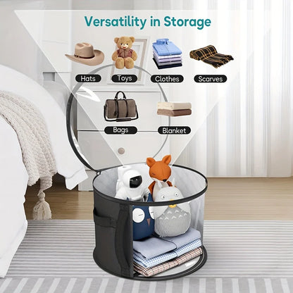 Hat Box Extra-Large Wide-Brim Transparent Window & Double Zipper