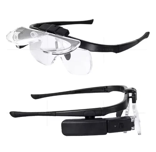 Headband Magnifier Flip-Up Interchangeable Lenses & LED Light