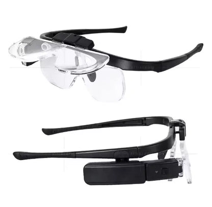 Headband Magnifier Flip-Up Interchangeable Lenses & LED Light