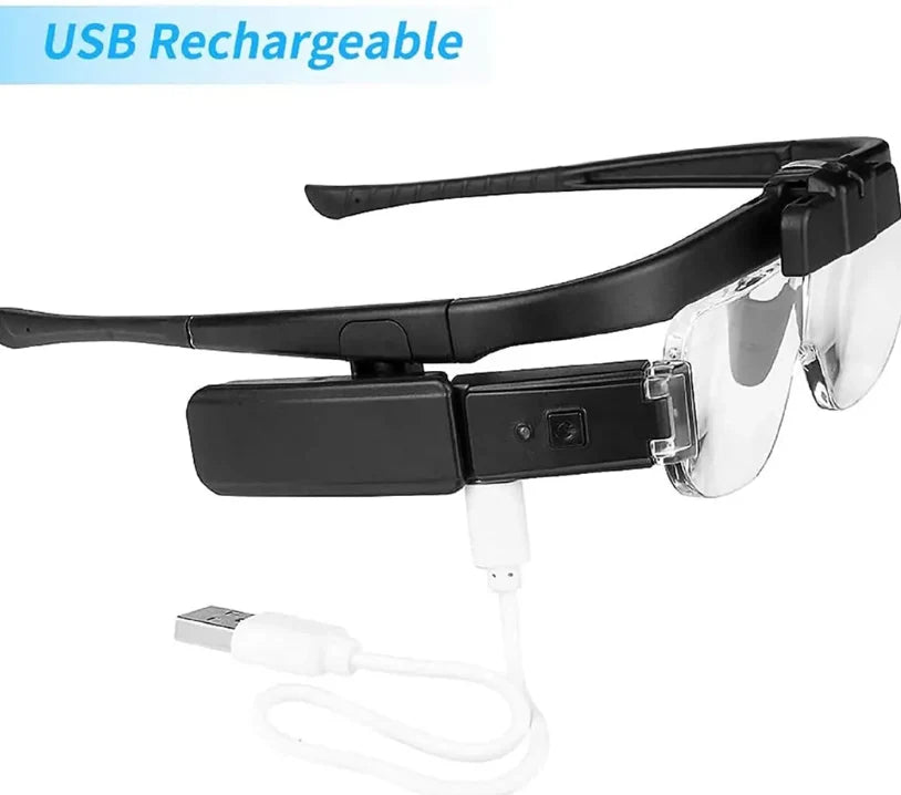 Headband Magnifier Flip-Up Interchangeable Lenses & LED Light