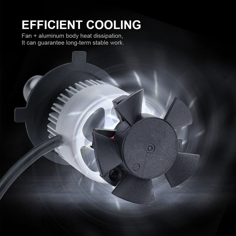 Headlight Bulb COB LED 8000 Lumens Fan-Cooled