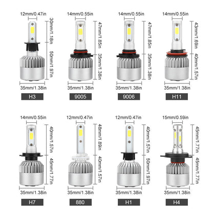 Headlight Bulb COB LED 8000 Lumens Fan-Cooled