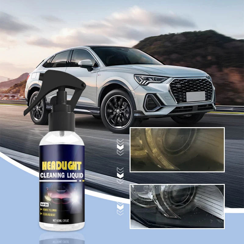 Headlight Cleaner Removes Haze & Yellowing UV Protective Sealant