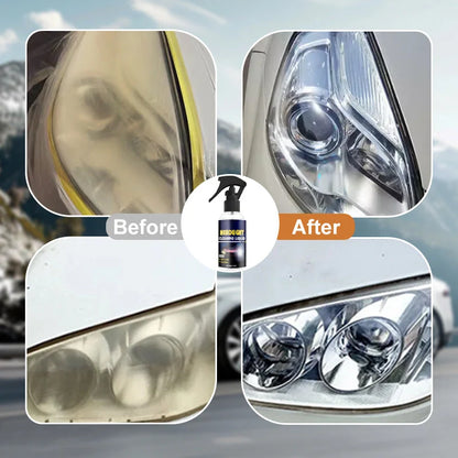 Headlight Cleaner Removes Haze & Yellowing UV Protective Sealant