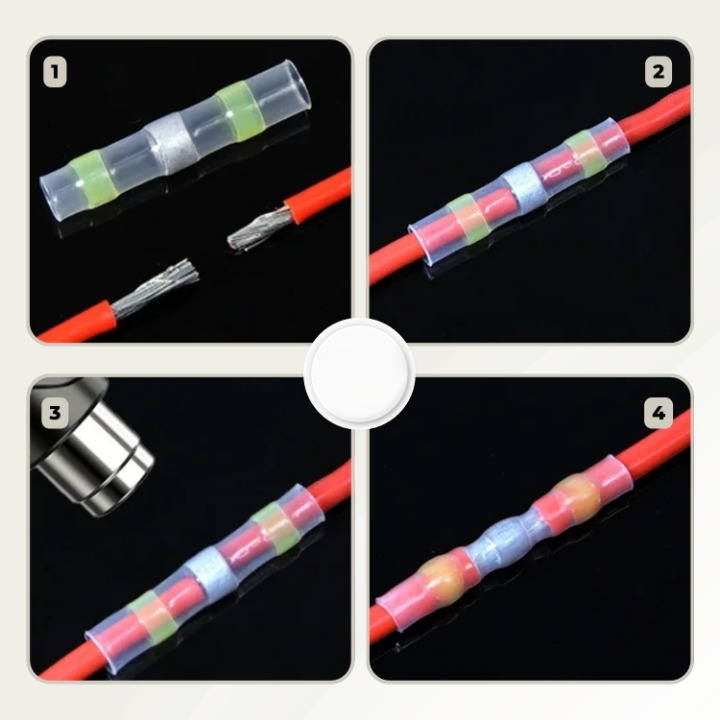 Heat-Shrink Solder Connectors Copper Core & Waterproof