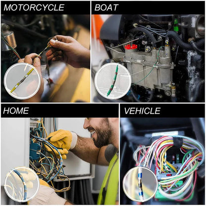 Heat Shrink Solder Connectors Waterproof Color-Coded 50-Piece Set