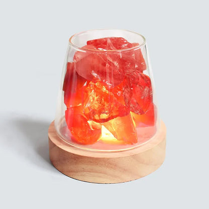 Himalayan Salt Lamp Integrated Diffuser Rechargeable LED Night Light
