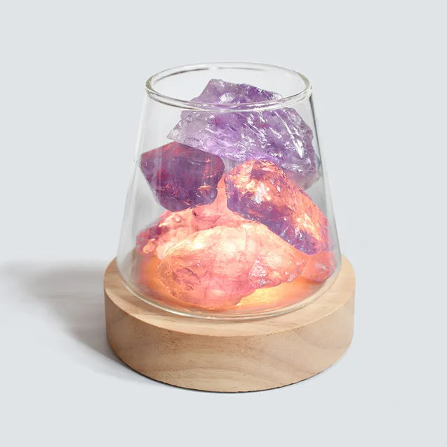 Himalayan Salt Lamp Integrated Diffuser Rechargeable LED Night Light