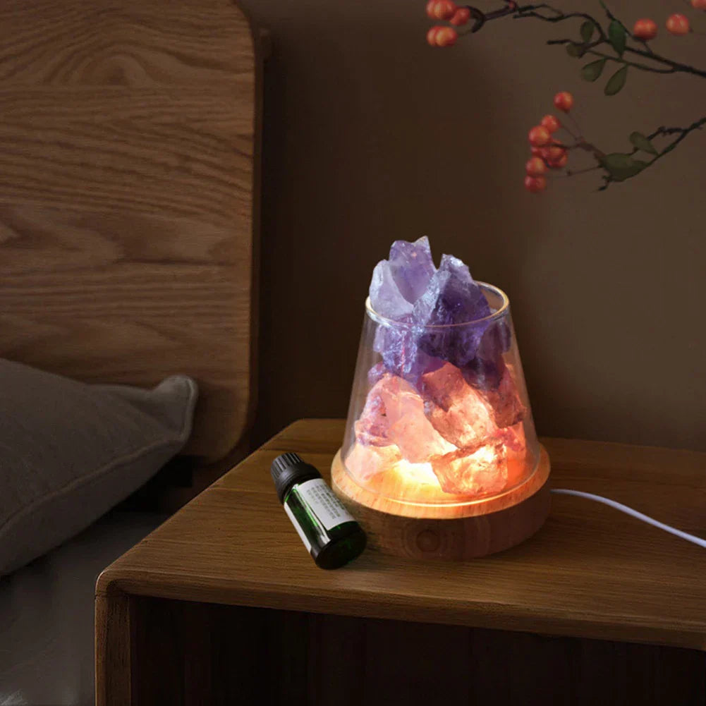 Himalayan Salt Lamp Integrated Diffuser Rechargeable LED Night Light