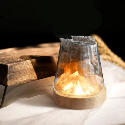 Himalayan Salt Lamp Integrated Diffuser Rechargeable LED Night Light