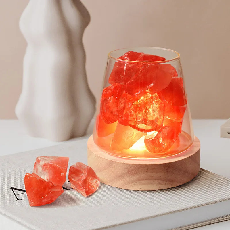 Himalayan Salt Lamp Integrated Diffuser Rechargeable LED Night Light