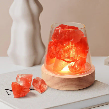 Himalayan Salt Lamp Integrated Diffuser Rechargeable LED Night Light