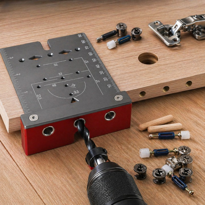 Hinge Drilling Template Adjustable Aluminum Precision Clamp