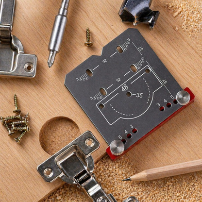Hinge Drilling Template Adjustable Aluminum Precision Clamp