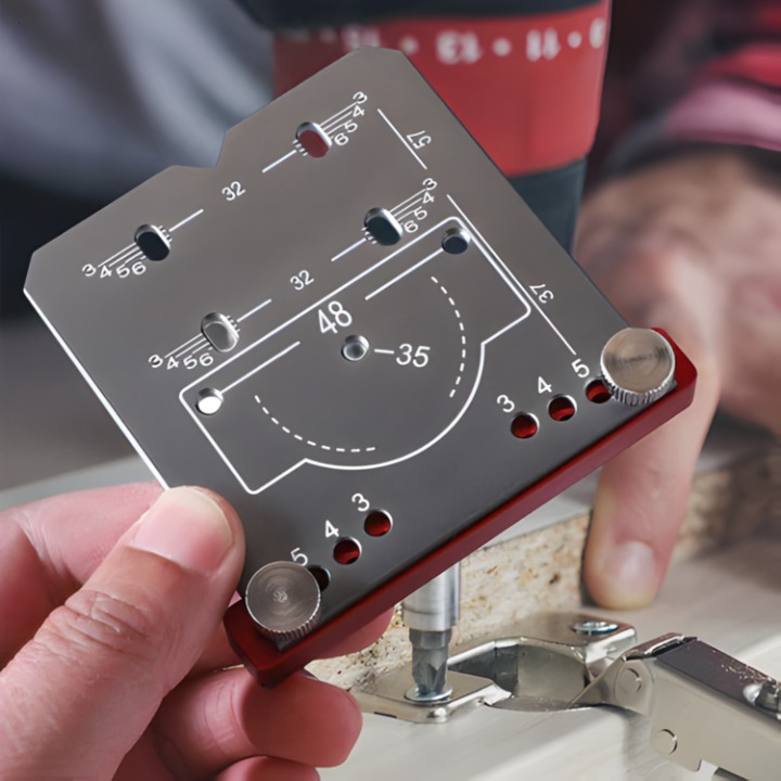 Hinge Drilling Template Adjustable Aluminum Precision Clamp