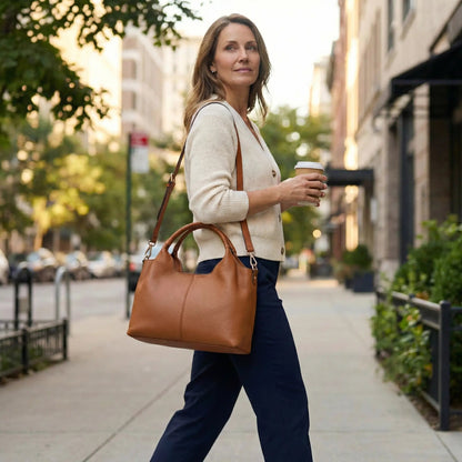 Hobo Bag Soft Faux Leather Organized Interior Adjustable Strap