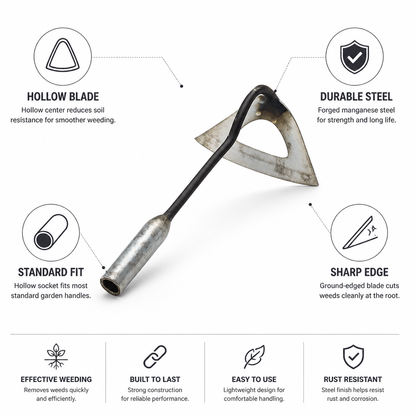 Hollow Blade Garden Weeder Attachment (Fits Standard Handles, 32.5 cm)