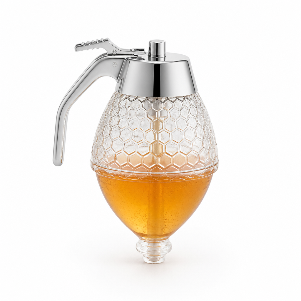Honey Dispenser Drip-Free Spout & One-Handed Dispensing