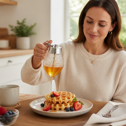 Honey Dispenser Drip-Free Spout & One-Handed Dispensing