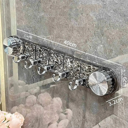 Hook Rail Drill-Free Suction Mount 5 Hooks & Reusable
