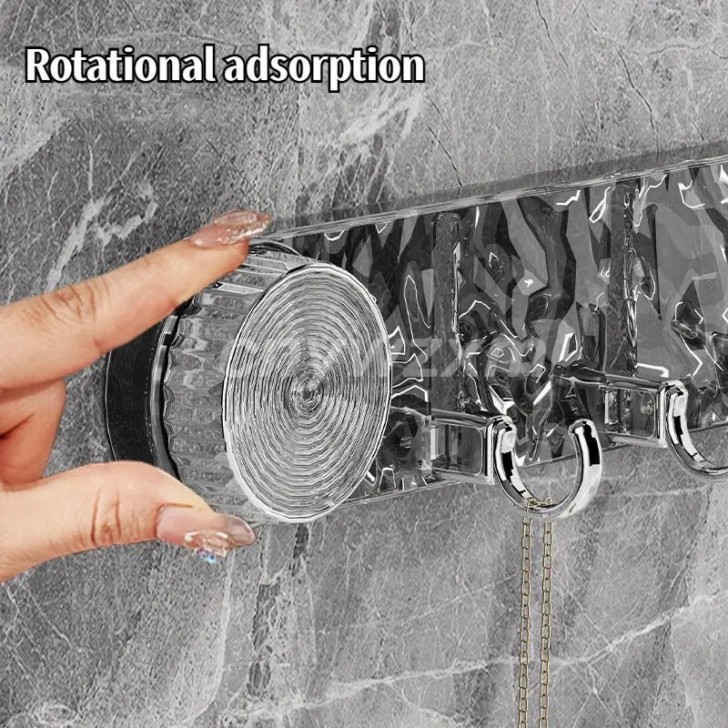Hook Rail Drill-Free Suction Mount 5 Hooks & Reusable